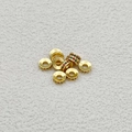 18k gold plated round spacer beads with micro-set red and green zircon for DIY jewelry - 5mm / 18K Gold (Multicolor Zirconia)