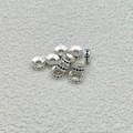 Perle d'espacement plaquée or 18k avec zircons bleu foncé pour création de bijoux - Argent (Zirconia Bleu Saphir)