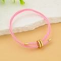 Bracciale intrecciato rosa minimalista con chiusura a scatto dorata regolabile a otto - Rosa