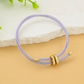 Bracciale regolabile in corda intrecciata viola chiaro con fibbie dorate a forma di otto - Colorato