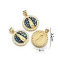 Ciondolo tondo Madonna dorato con inserto in conchiglia e zirconi 2,2 cm - Ciondolo Solo (Stile B)