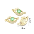 Ciondoli Evil Eye dorati con intarsio verde e cristalli per creazione gioielli, 2.3cm - Verde