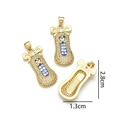 Pendaglio scarpette da ballo dorate con smalto blu e zirconi scintillanti - Blu zaffiro
