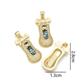 Set di tre ciondoli ballerine dorate con zirconi e intarsi in conchiglia, 2,8cm - Nero