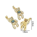 Ciondolo a forma di orso placcato oro con intarsio in conchiglia e zirconi, 2,9x1,6 cm - Ciondolo Orso Nero