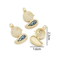 Ciondolo anatra dorato con zirconi bianchi e mosaico di conchiglie colorate, 2,3x1,6 cm - Anatra dalla Testa Grande (5473031415157) / Nero