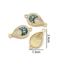 Pendentif goutte en cuivre plaqué or 18K avec incrustation de coquillage et zircons - Connecteur Goutte (Noir)