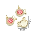 Ciondolo pesce in smalto rosso e oro con strass bianchi, misura 1,8cm x 1,6cm per DIY - Ciondoli / Ciondolo Pesce Cicciottello (Rosso)