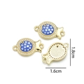 Ciondolo a forma di pesce in rame placcato oro con intarsio in conchiglia blu e zirconi - Connettore Pesce Cicciottello (Blu Reale)