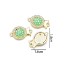 Ciondolo pesce dorato con intarsio in conchiglia verde e zirconi, 1.8cm x 1.6cm - Connettore Pesce Cicciottello (Verde)