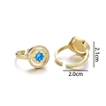 Anello minimalista in rame placcato oro 18 carati con stella esagramma blu centrale - Stile A (Opale Artificiale Blu Pavone)