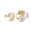 Anello regolabile in rame placcato oro 18K con motivo stella bianca e zirconi - Stile A (Opale Artificiale Rosa Colorato)