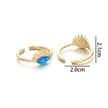 Anello regolabile placcato oro 18K con pietra marquise blu e design a occhio - Opale Blu Pavone (Stile A)