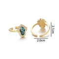Verstelbare 18K vergulde Hamsa ring met kleurrijke inleg en sprankelende kristallen - Smaragdgroene Kunstmatige Opaal (Stijl B)