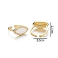Verstelbare 18K vergulde koperen ring met marquise opaal en kristallen steen - Veelkleurig Roze Opaal (Stijl C)