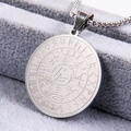 Vintage Viking Valknut necklace with Vegvisir compass and Elder Futhark runes - Steel Color Pendant, No Chain