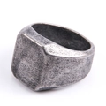 Anillo de sello cuadrado para hombre con acabado oxidado en plata antigua - US 5 / Plata antigua