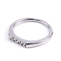 Minimalist silver stainless steel ring with continuous engraved heart patterns on band - US 9 / Silver Willow Branch