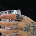 Vintage stainless steel crown ring for men and women with gothic punk style engraving - US 7 / Steel