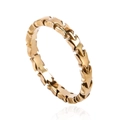 Polished golden stainless steel ring featuring a continuous five-point star design pattern - US 9 / Gold Star Ring