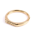 Polished gold stainless steel signet ring featuring a vintage floral leaf engraving - US 9 / Golden Willow