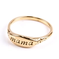 Bague minimaliste en acier inoxydable doré avec lettrage mama gravé pour femmes - US 9 / Mama Doré