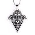Collier avec pendentif tigre à dents de sabre et crâne en acier inoxydable vintage - Pendentif Couleur Acier, Sans Chaîne