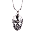 Collar con colgante de calavera de acero inoxidable retro con acabado gótico punk - Solo Colgante (Sin Cadena)