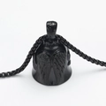 Black stainless steel bell necklace with eagle wings and box chain for men - Pendant Only (No Chain) / Black