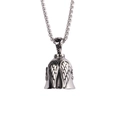 Vintage stainless steel eagle wing bell pendant necklace with rounded pearl chain link - Pendant Only (No Chain) / Steel