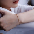 Minimalist gold-plated star wave chain anklet featuring sleek thin link design on ankle - 16+5cm / Lip Chain Bracelet / Rose Gold