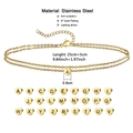 Gold double-layered stainless steel anklet with heart alphabet pendant and A-Z options - Gold - Letter A
