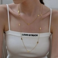 Double-layered gold titanium steel necklace with pig nose links on long sweater chain - 1.2m Pig Nose Chain (H600) / Gold