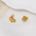 Detailed close-up of golden unicorn charms with colorful enamel finish for DIY jewelry - Purple Unicorn Style (01#10*14mm)