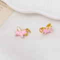 Detailed view of pink enamel rocking horse charms for DIY jewelry making and crafts - Pink Unicorn Style (07#14*13mm)