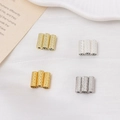 Detailed view of gold and silver magnetic tube spacers with knurled texture for jewelry - Selection Chart (LF3412)