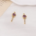Detail of gold-plated angel wand pendants with purple heart zircon and tiny diamonds - Violet