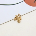 Detail of gold-plated leaf pendant with white zircon for DIY jewelry making - Triple Leaf Style (09#)
