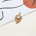 Golden branch leaf pendant with water-drop gemstone and small zircons for DIY jewelry - Hollow Leaf Style (11#)