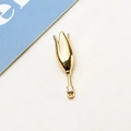 Macro shot of gold tulip pendant with white zircon for DIY jewelry and hair accessories - Tulip Style (02#)