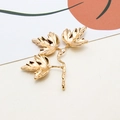 Macro shot of gold maple leaf and branch metal pendant for DIY jewelry accessories - 01# Maple Leaf Branch