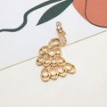 DIY gold peacock pendant accessory with micro-paved cubic zirconia for jewelry making - Peacock Shape