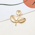Macro view of gold leaf branch pendants featuring intricate vein textures for jewelry DIY - 02# Three-leaf Branch