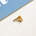 Macro shot of gold-plated trumpet flower pendant connector for DIY jewelry making - Funnel Trumpet Style (07#)