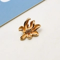 Detailed view of a golden lotus flower pendant with a fine brushed metal texture - Multi-petal Lotus Style (09#)