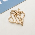 Detailed close-up of golden bamboo pendant with cloud frame and five hanging loops - Auspicious Cloud Frame Bamboo Shadow Pendant (07#)