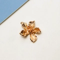 Macro shot of a golden metal flower pendant with textured petals for DIY jewelry making - Exquisite Five-petal Flower Style (11#)