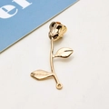 DIY jewelry making accessory featuring a golden rose flower pendant with polished finish - Rose Flower Style (01#)