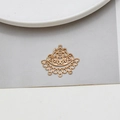 Macro view of gold hollow-out floral pendant with nine small connecting holes for DIY jewelry - Baroque Hollow Pattern Style (04#)