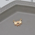 Detailed view of vintage gold-plated filigree connector for DIY earring and jewelry making - Retro Cloud Pattern Filigree Style (06#)